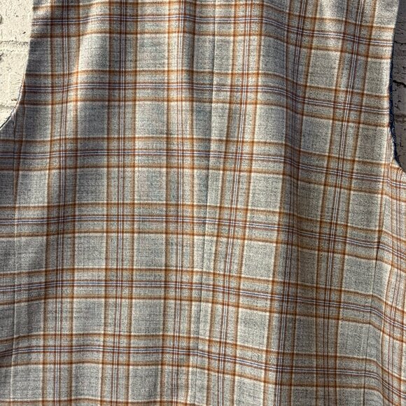 Murano Men’s Plaid Suit Vest – Size XL – Brown & Gray Checkered - Picture 7 of 10